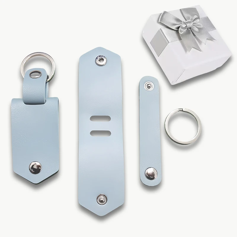 Aangepaste foto lederen sleutelhanger bedrukte foto gepersonaliseerde sleutelhanger lasergravure tekst sleutelhanger cadeau voor familie minnaar vrienden doos