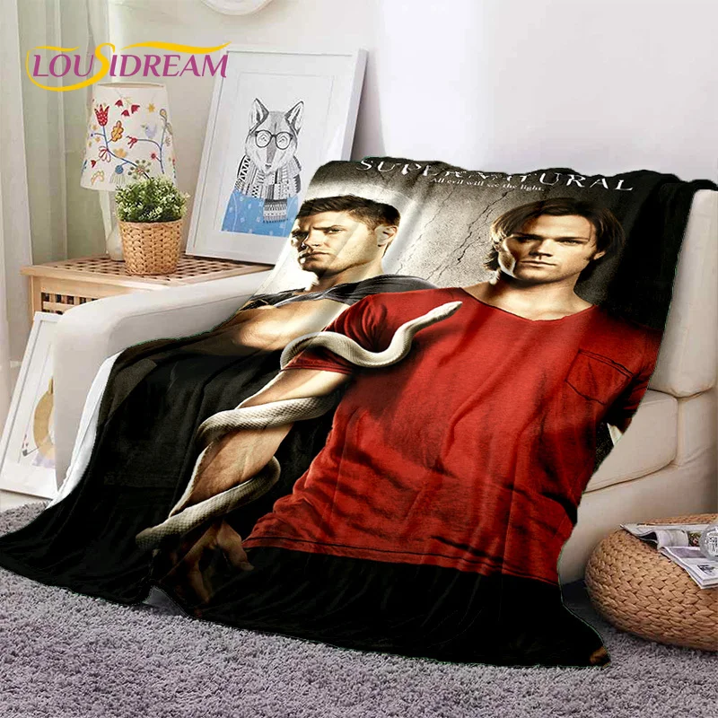 

SPN Latest Supernatural Dean Sam Soft Flannel Blankets,Throw Blanket Comfortable Blanket for Picnic Beds Sofa Home Bedroom Gift