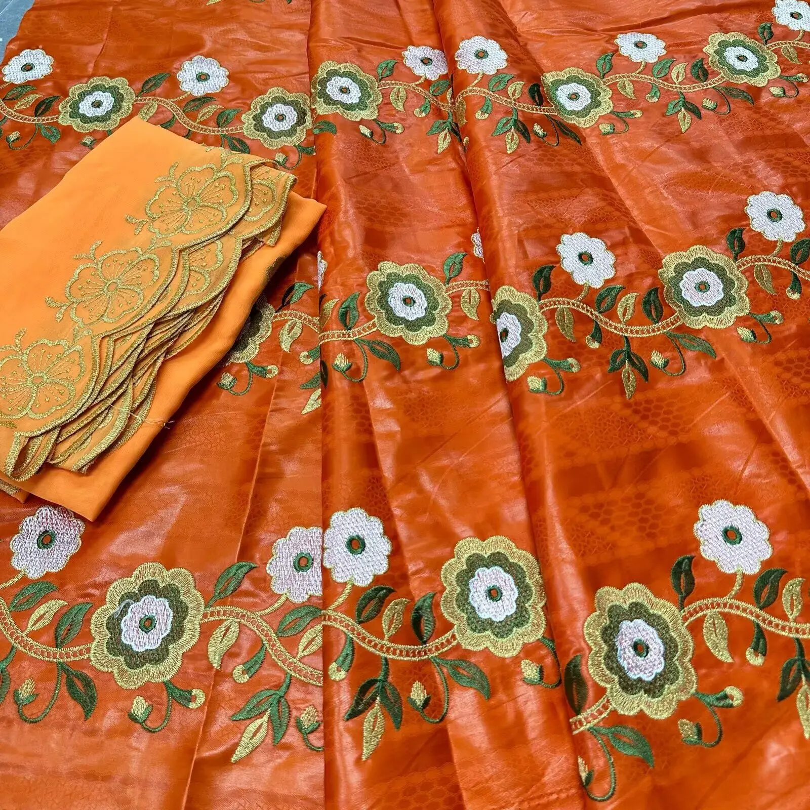 2025 neue Bazin Riche Gewebe Afrikanische DIY Stoff Hohe Qualität Stickerei Spitze Afrikanische Brokat Nigerianischen Headtie 5 + 2 Yard/Lot Nähen