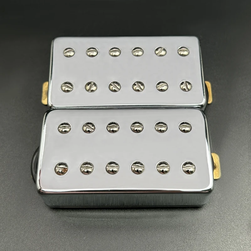 Mosiężna osłona Humbucker podwójna cewka 12 otworów Humbucker wysoka wydajność szyjka 7.5K/mostek 15K rozłupywanie cewek dla gitara LP chromu