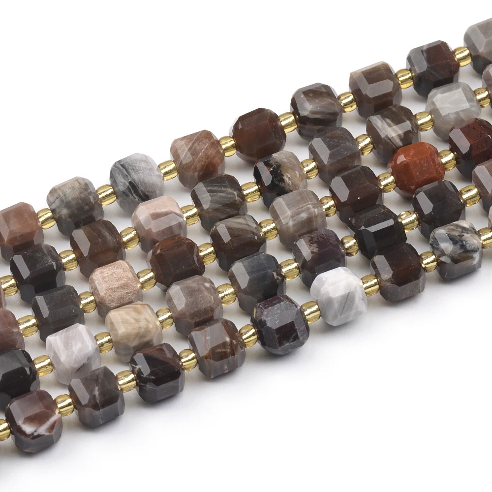 

Natural Brazil Petrified Wood Afghan Jade Natural Color Agate Faceted Cube Loose Beads For Making Jewelry DIY Necklace Bracelet