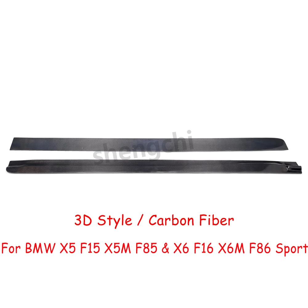 X5 F15 X6 F16 3D Style Carbon Fiber Side Skirts For BMW X5 F15 X5M F85 & X6 F16 X6M F86 Sport Side Bumper Extensions 2014-2018