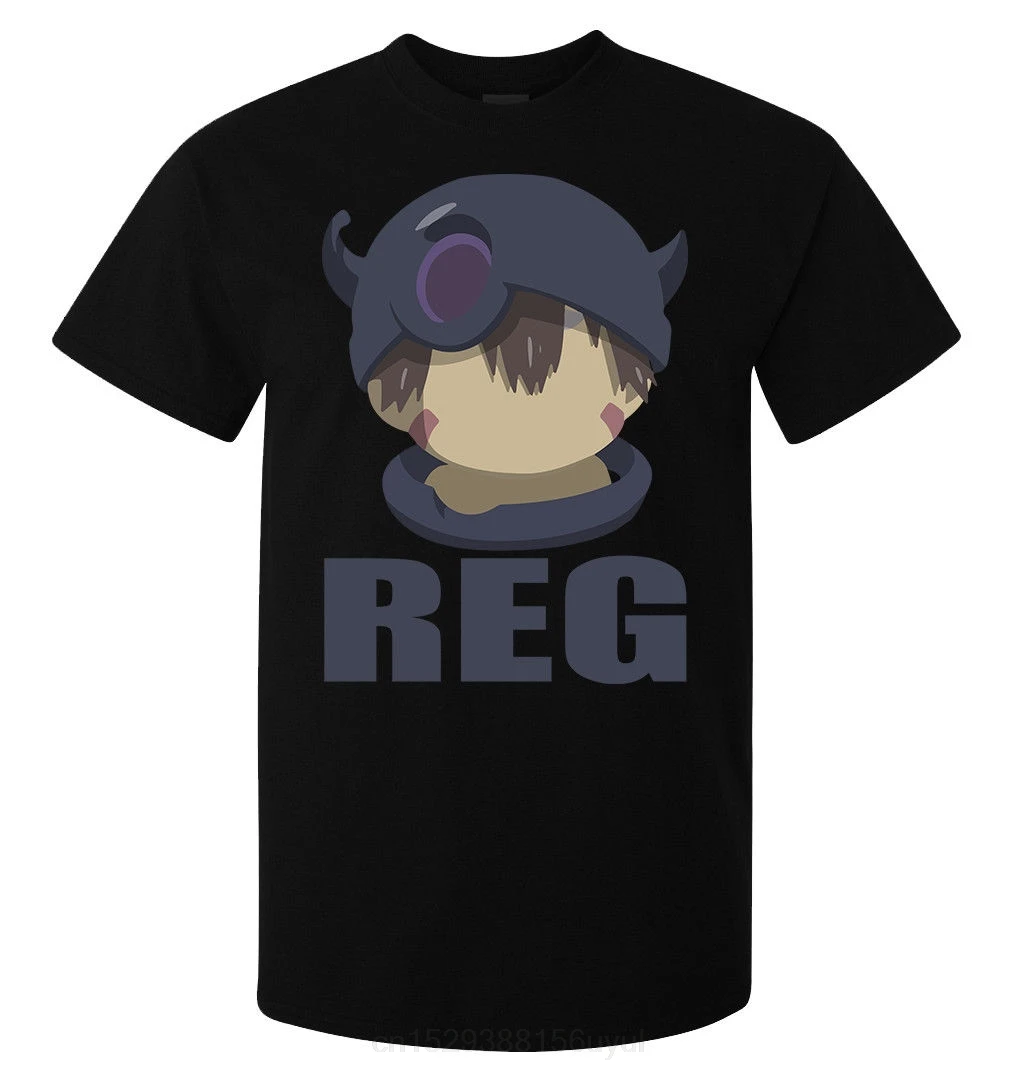 Made In Abyss Reg Minimalistic Men's (Woman's Available) T-shirt Black Quality Cartoon Unisex New Fashion 100% Cotton Eu Size