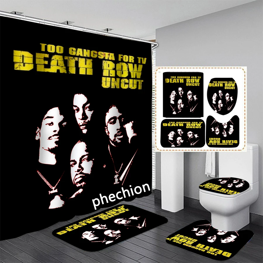 phechion DEATH ROW 3D Print Shower Curtain Waterproof Bathroom Curtain Anti-slip Bath Mat Set Toilet Rugs VR356