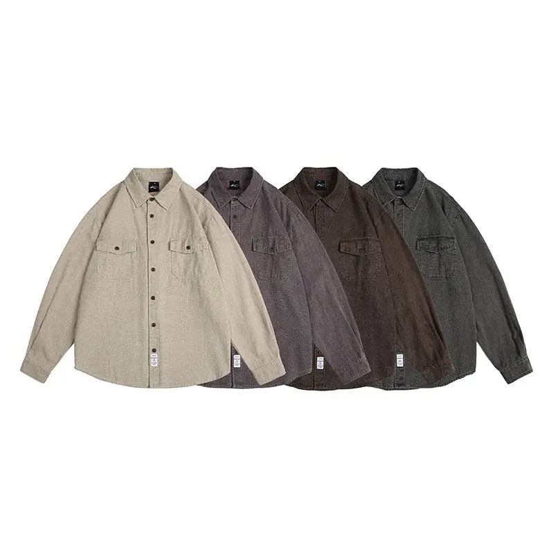 

Kapital Japanese Sle Retro Long Sve Collared irt Trendy Color Versatile Outerwear for Youth Cotton 00% Spring 2024