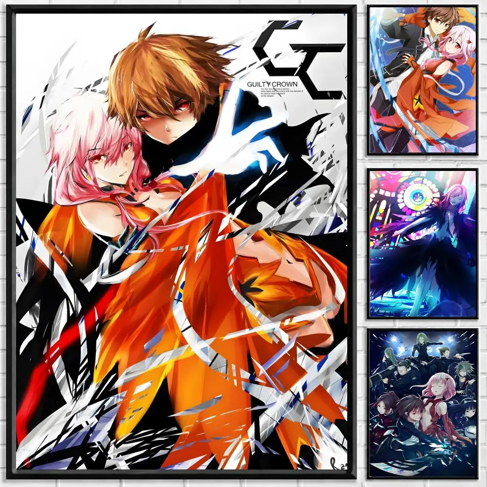 Anime Guilty Crown Poster Self Adhesive Waterproof PP Poster Coffee Shop Bar Wall Sticker Home Room Decor Wall Art