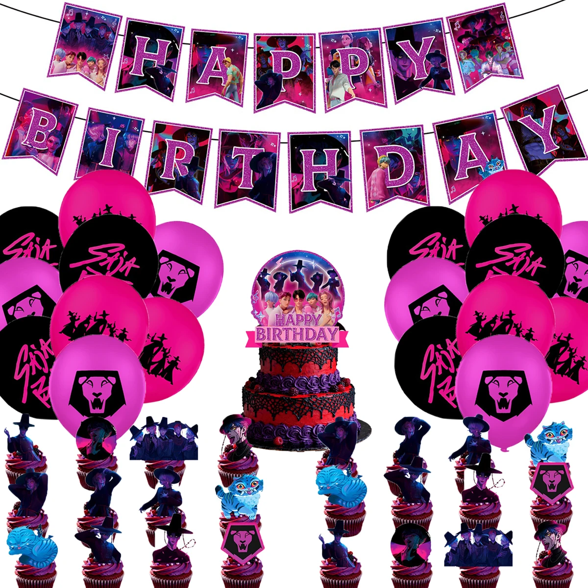 

K-pop Birthday Party Event Celebration Accessories Set for Kids Kpop Birthday Party Decorations