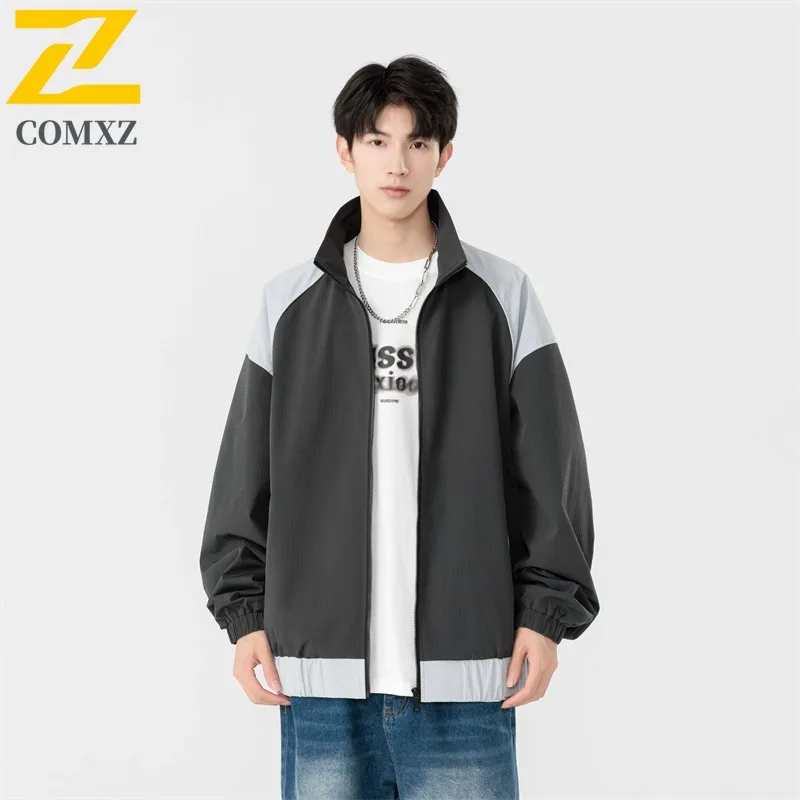 

COMXZ 2025 Men Women Unisex Flight Jacket Spring Autumn Workwear Solid Color Plus Size American Style Comfortable Coat