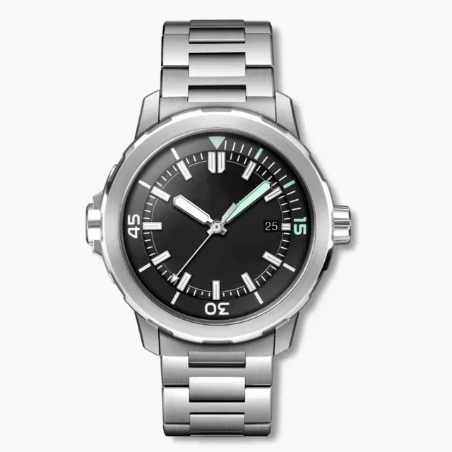 Top Qualität Männer Automatische Uhren Mechanische Uhren Edelstahl Armband Schwarz Blau Gummi Sport Armbanduhr Saphirglas