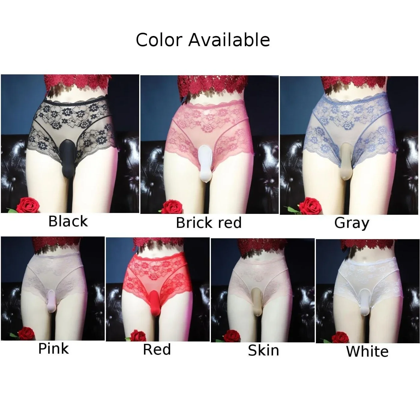 Shirt Panty Lingerie Mens Pouch Underwear Briefs Lace Pouch Men\'s Sexy Sissy Underpants Briefs Knickers Shorts Elastic Panties