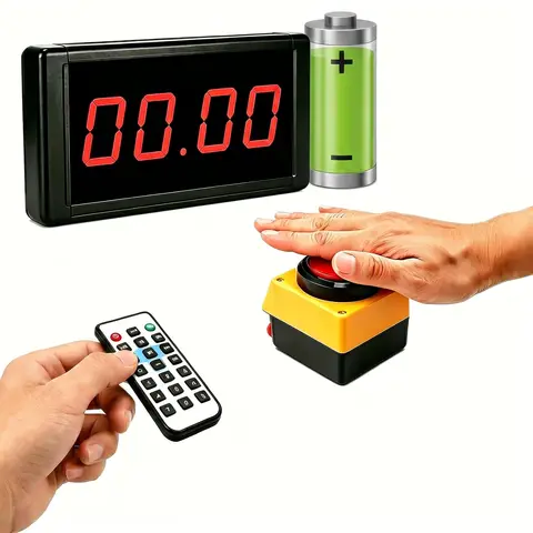 Charge 10-Second Challenge Timer Remote Control Hand Press Button Built-In Lithium Battery Portable Outdoor Use No Plug-In
