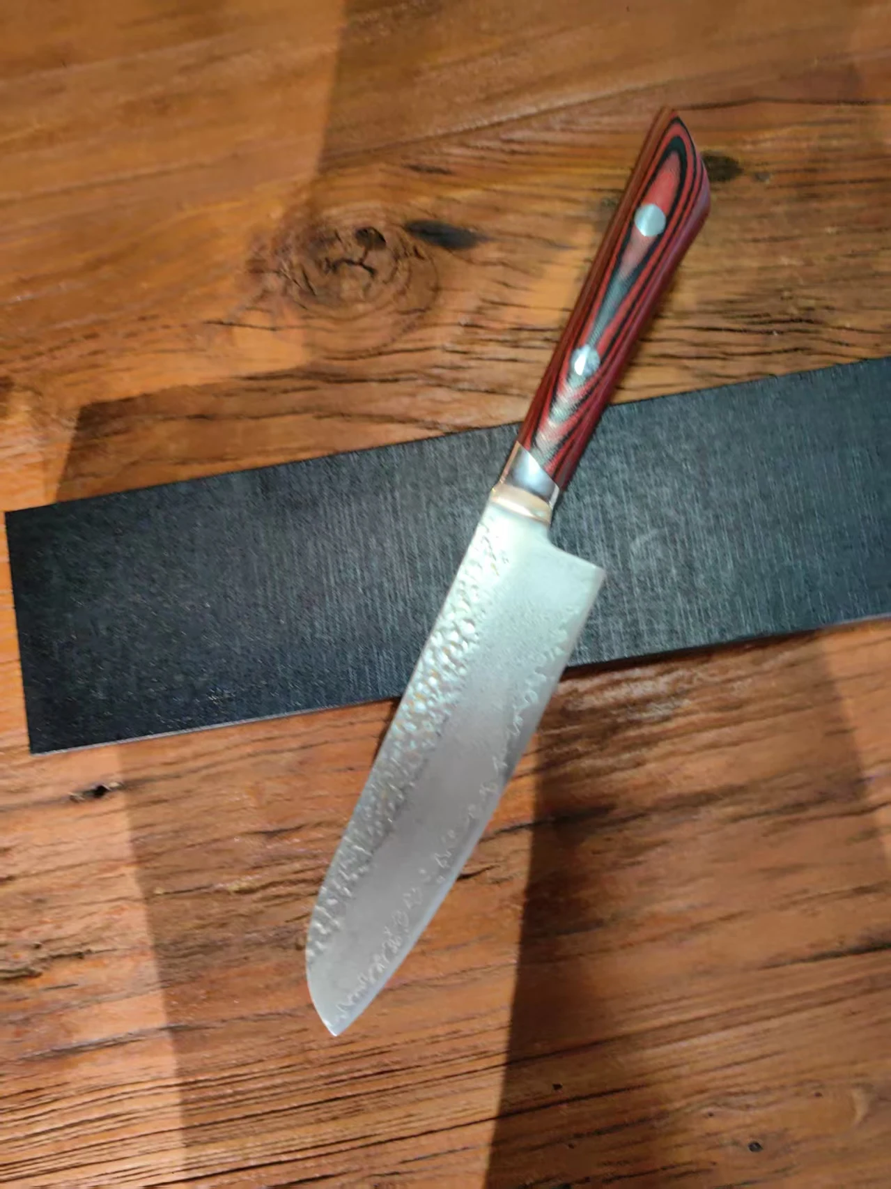 7 Inch Santoku Knife Handmade Forged Damascus Steel VG10 Blade Chef Cleaver Sashimi Slicing Sushi Kitchen Knife G10 Handle