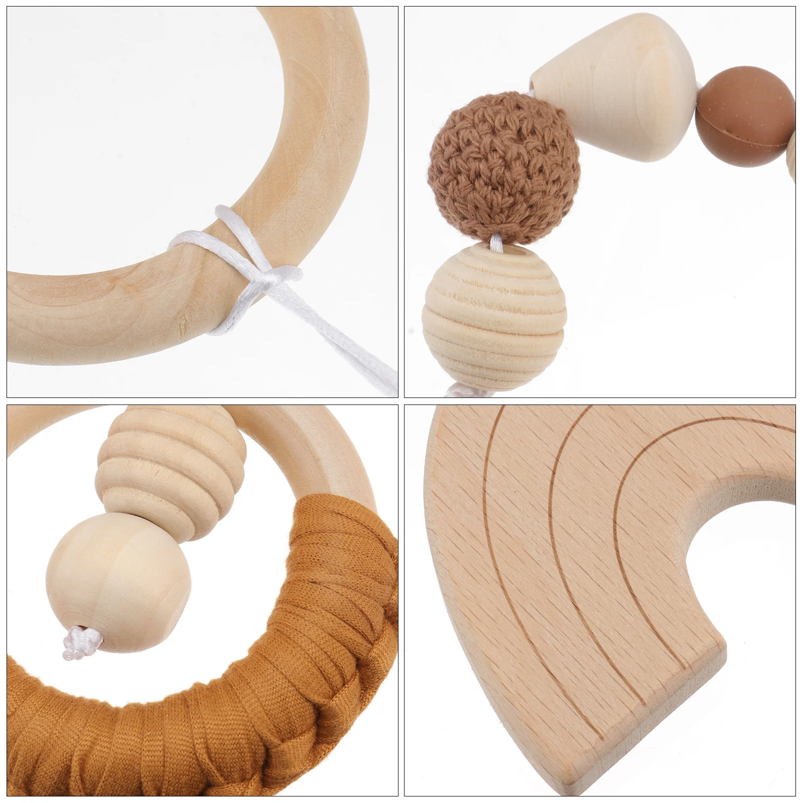 4 Stuks Houten Cirkel Baby Bijtringen Premium Materiaal Slijpen Baby Bijtring Creatief Ontwerp Home Decor DIY Foto Prop
