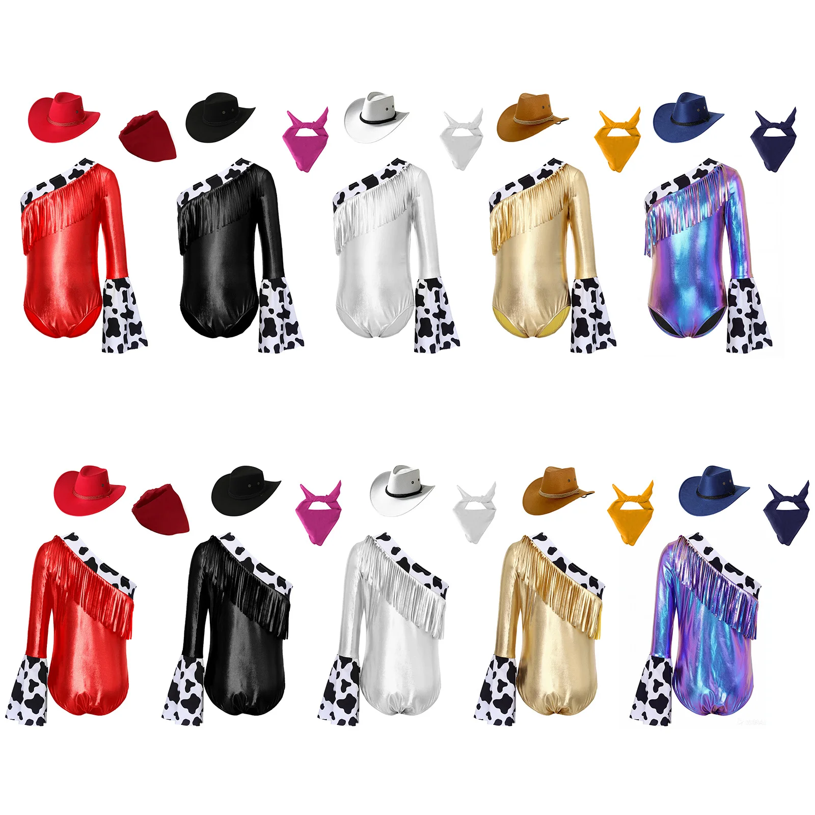 

Детский костюм в стиле хиппи для девочек, ковбойский наряд для вечеринок, танцев и выступлений, боди, шляпа, комплект для Хэллоуина и карнавала