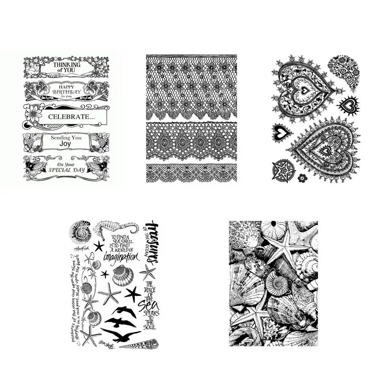 New Arrival Clear Stamps 2022 For Scrapbooking Paper Making Starfish Label Lace Account Craft Set Card Transparent Seal