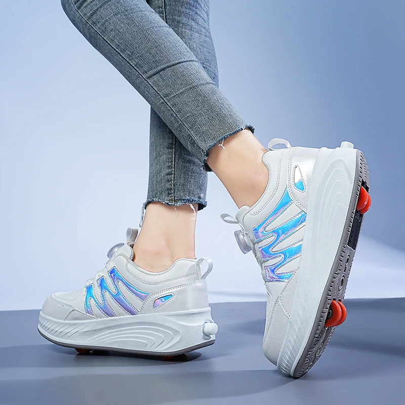 

Kids Roller Skates Shoes 4 Wheels Skating Sneaker Children Breatheable Boy Girl Child Gift Outdoor Inline Skates Shoes