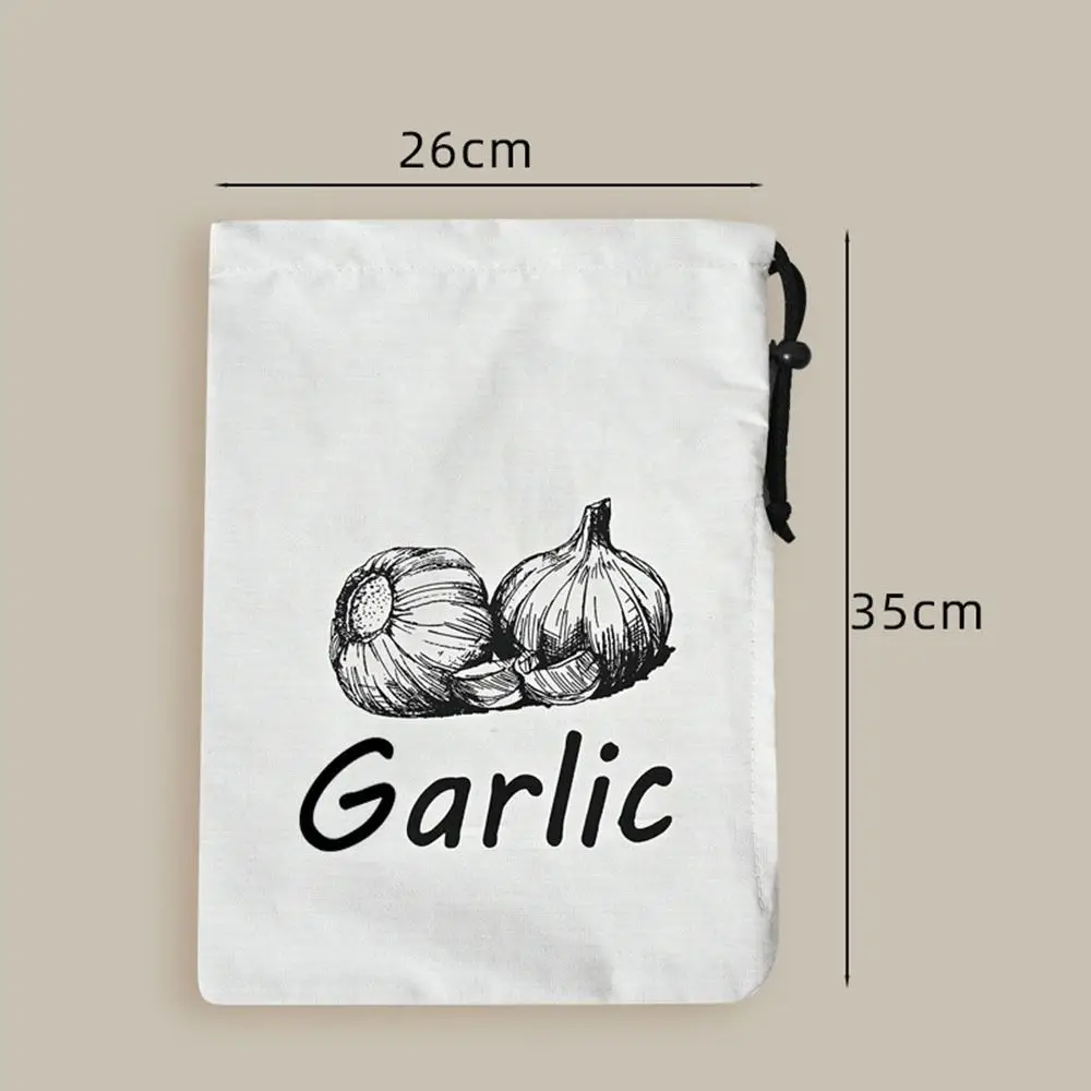 Durable Reusable Onion Potatoes Storage Bag Large With Side Zipper Canvas Bag Drawstring Kitchen Storage Pouch view 6