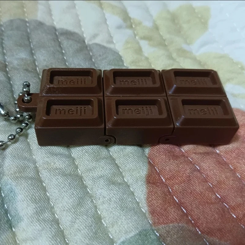 Hot Japanese Style Simulated Meiji Chocolate Fidget Toy Bendable Snap Stress Relief Keychain Pendant Creative Gift S Image 14