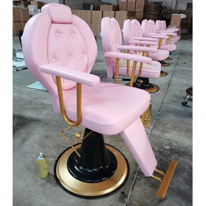 

'For Hair Salon Furniture Pink Styling Chair Reclining Hairdressing Barber Chairs For Sales