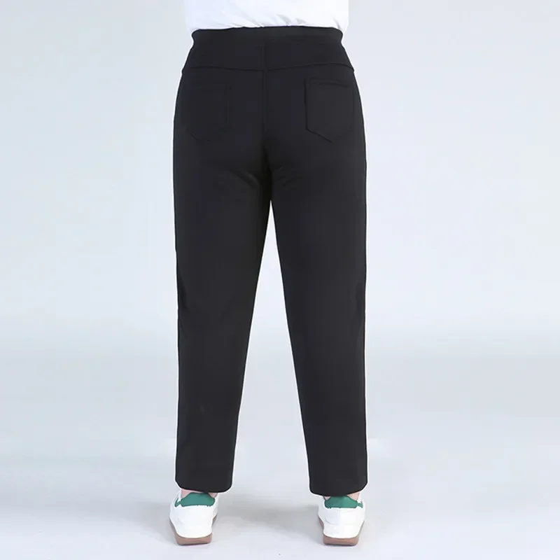 High Waist Winter Fleece Plus Size 140KG Women Pants 9XL 8XL 7XL 6XL 5XL High Stretched Warm Oversized Slim Fit Elegant Trousers