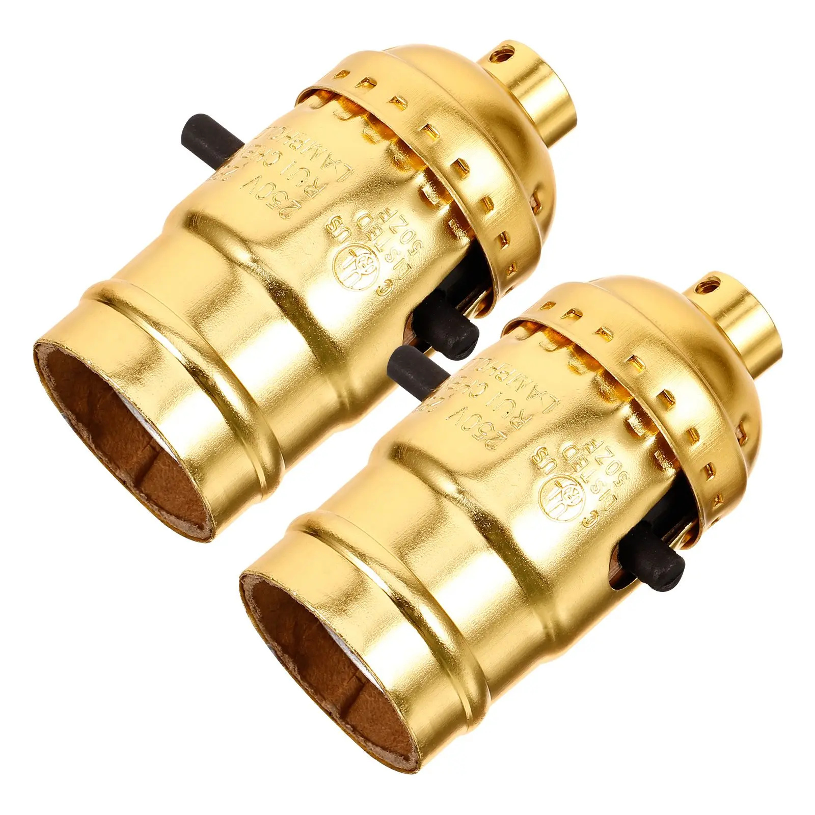 

Chain Switch Lamp Holder Light Socket E26 Aluminum Shell Push-type Repair Parts