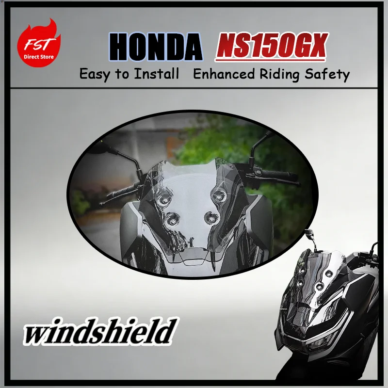 For Honda NS150GX Racing Style Windshield Sport Compact Wind Deflector OEM Fit Easy Install No Drilling Required