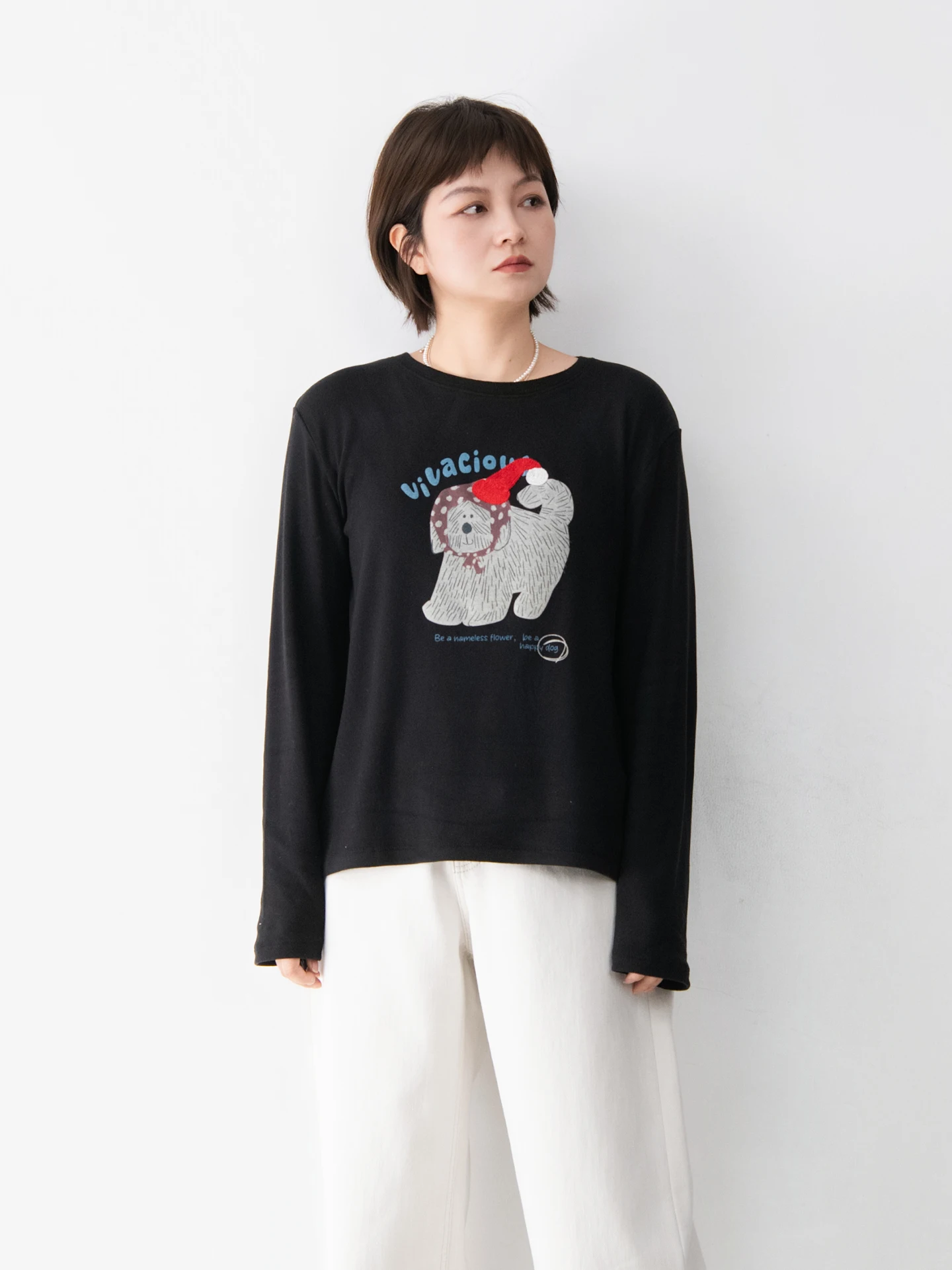 Cisas Hat Print Long Sve Thermal Velvet T-irt Women's Casual Fit Soft High Elastici Comfortable Breathable Top