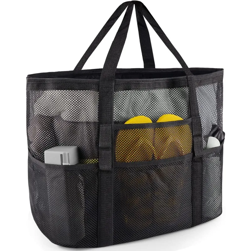 Bolsa de playa de malla: bolsa grande de playa para familia, bolsa de playa para juguetes y vacaciones esenciales