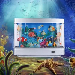 Dynamic Virtual Ocean Led Fish Tank Lamp Dolphin Artificial Tropical Landscape Aquarium Mood Night Light Cute Room Decoration