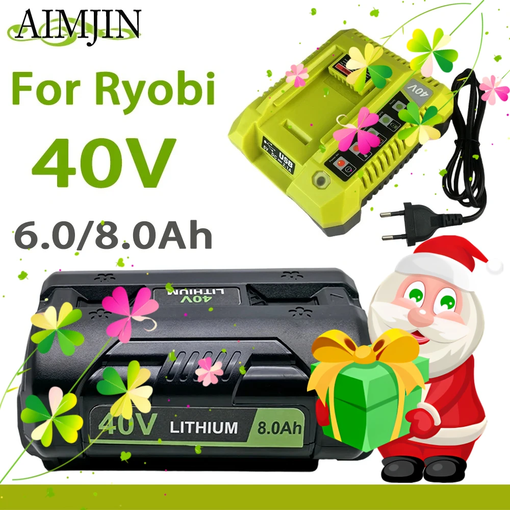 

Dual USB Port Fast Charger for Ryobi 36V-40V 8.0Ah Li-ion Battery Compatible with OP4030 OP4040 OP4050 OP400A