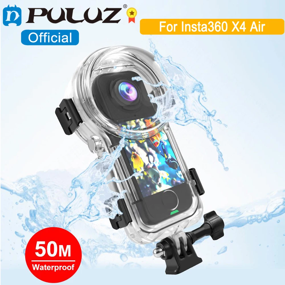 

PULUZ Водонепроницаемый герметичный чехол для дайвинга 50м для Insta360 X4 Air, панорамная камера 2025, полностью невидимый корпус для дайвинга, аксессуары
