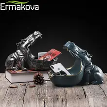 Resin Hippo Statue Decorative Figurine and Candy Container #3