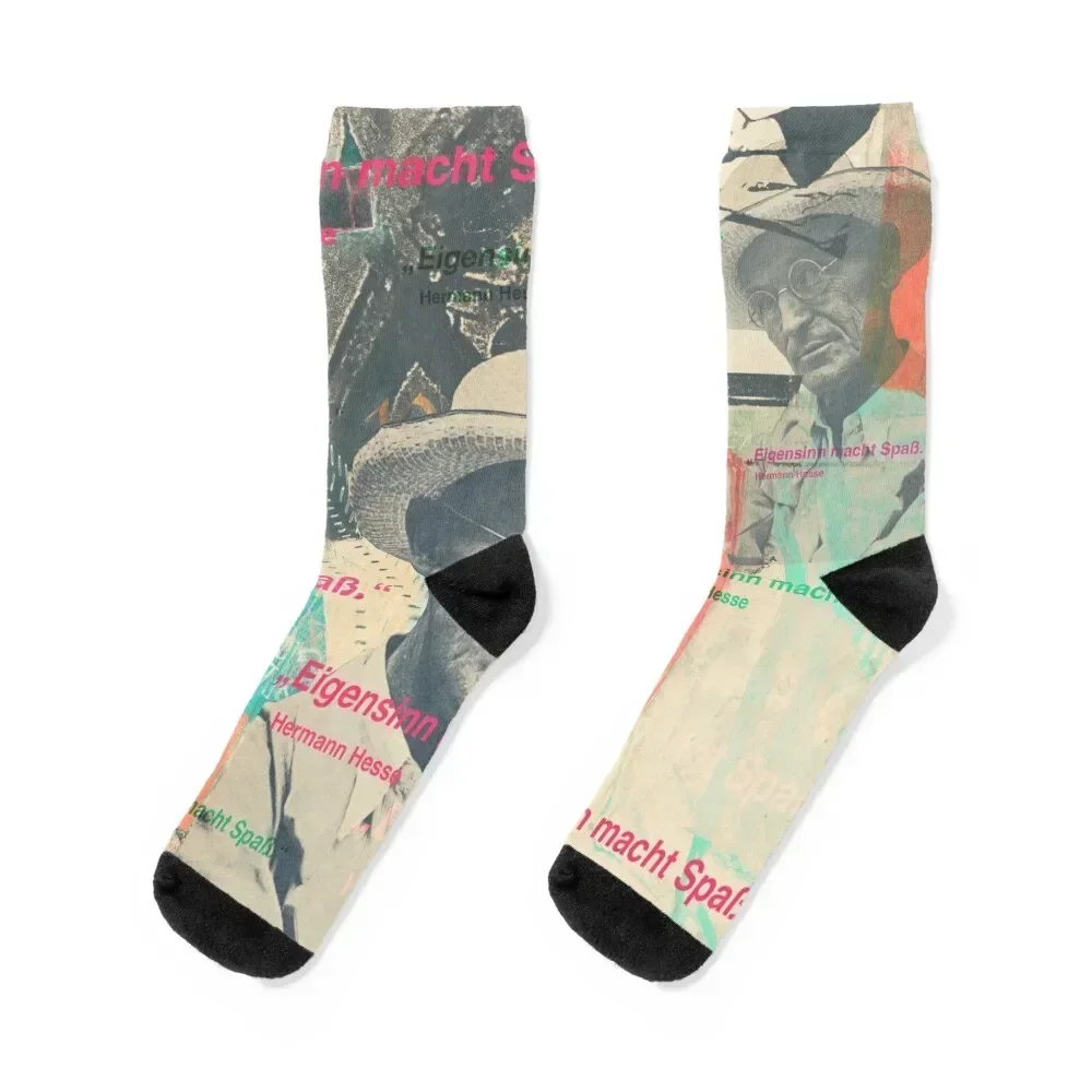 

beautiful Hermann Hesse portrait, well-known quote Socks heated winter gifts designer brand new year Socks For Girls Men's