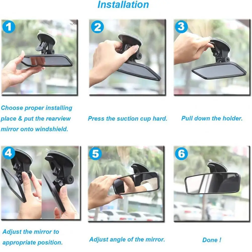مرآة الرؤية الخلفية قوية شفط عالية الوضوح العالمي المتعلم القيادة مدرب شفط كأس مرآة الرؤية الخلفية للخارجية