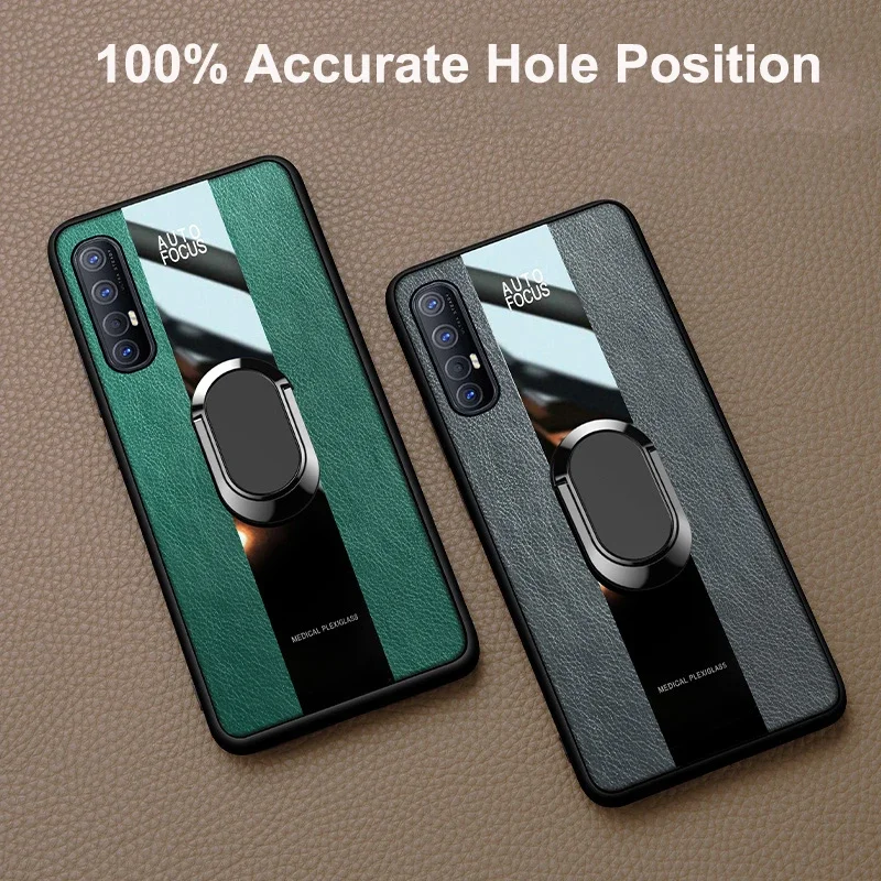 Luxury Ring Leather Phone Case For OPPO Reno 2 Z 2Z 2F 10X Zoom K1 K3 K5 K9 Pro Silicone Cover Case For Realme X XT X2 2 Pro