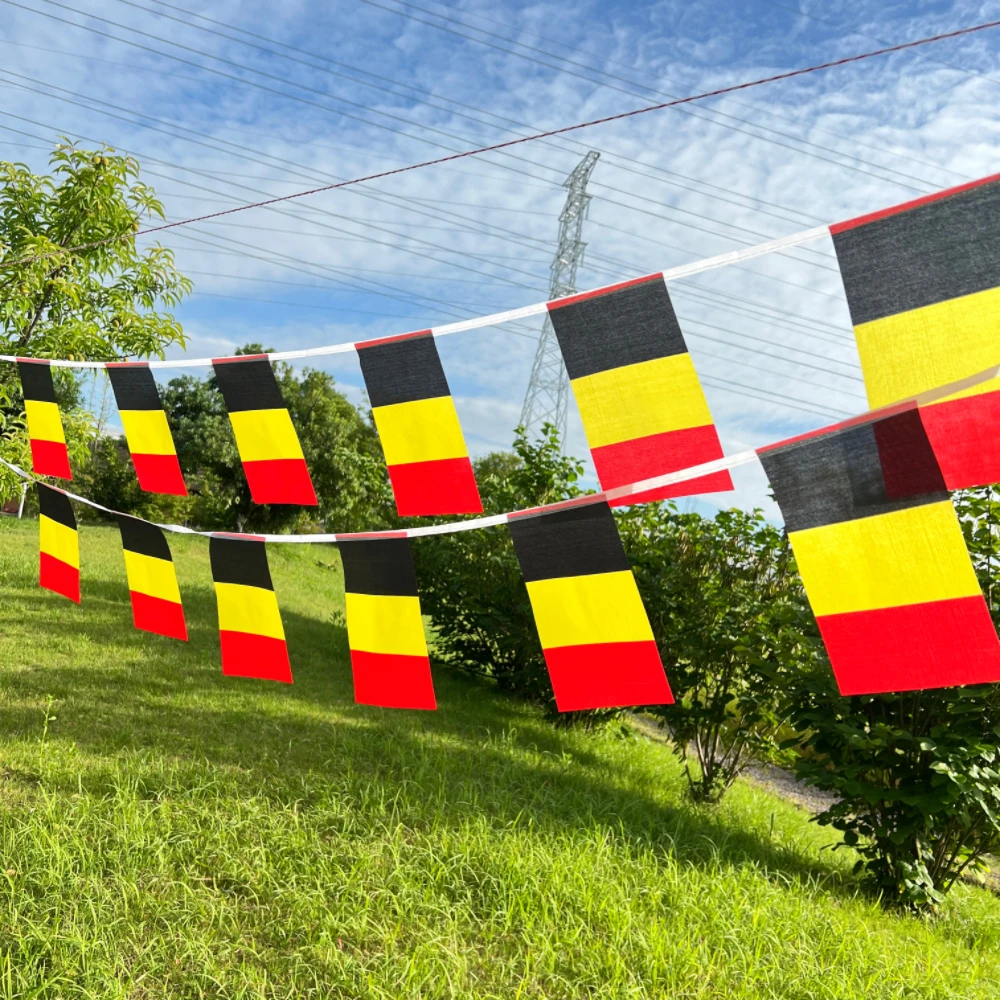 Belgium bunting flags 14x21cm 20pcs/lot Belgium String flags Pennant Banner Festival Party Holiday for decoration