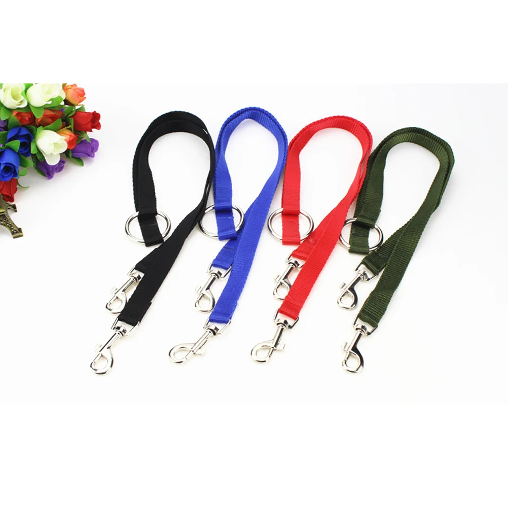 

Two Lead Dog Leash Nylon Belt Dual Clips for Walking Running with Small Dogs Cats Black Dog Leash Pet Hauling Cable