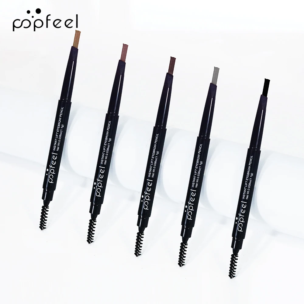 POPFEEL Waterproof Dual-Ended Eyebrow Pencil - Long-Lasting, Sweat-Resistant Formula for Defined and Structured Brows，Beginners。