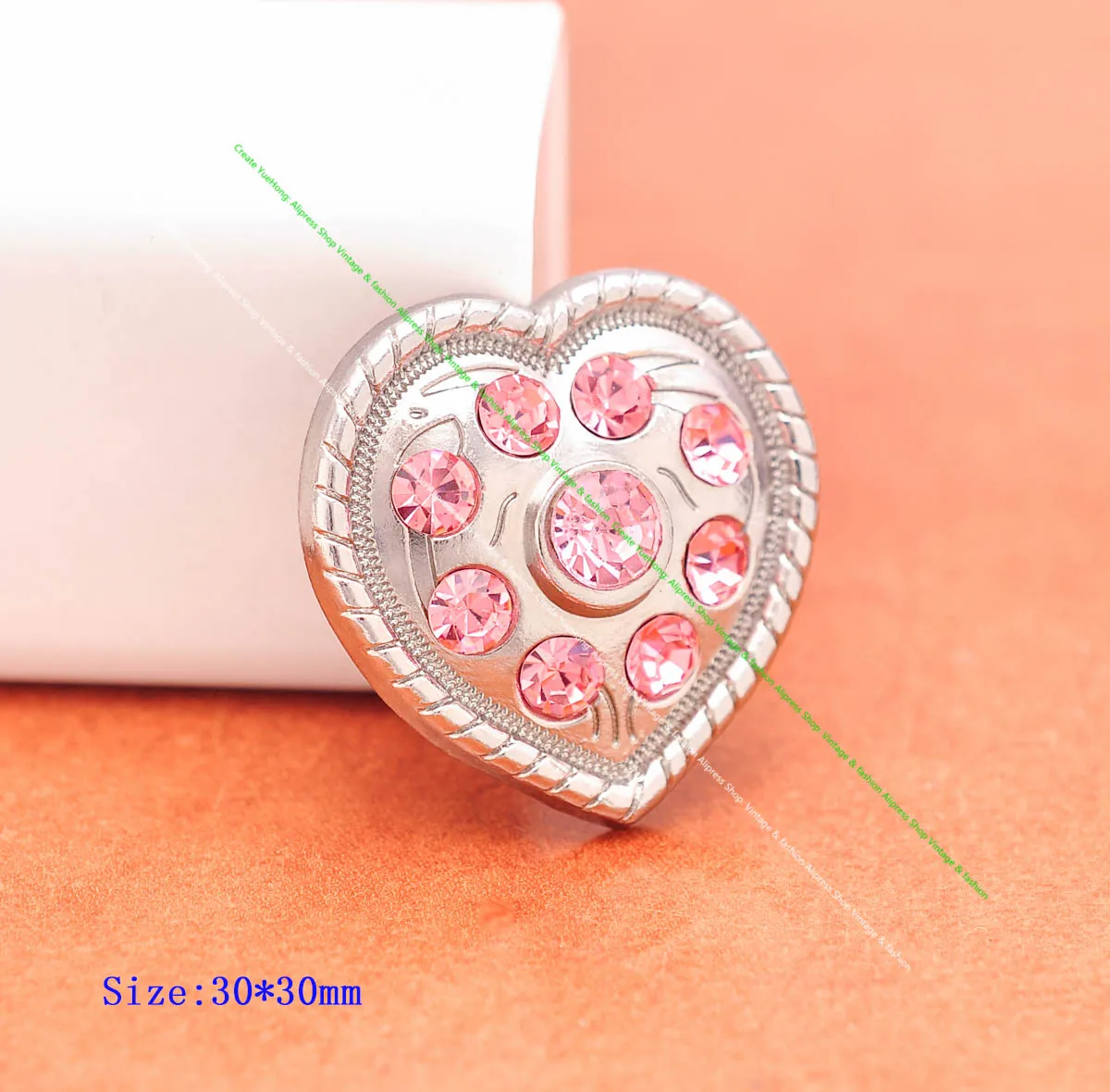 10X Western Pink Rhinestone Crystal Love Heart Flower Rope Side Leathercraft Belt Horse Saddle Tack Holster Conchos Screwback