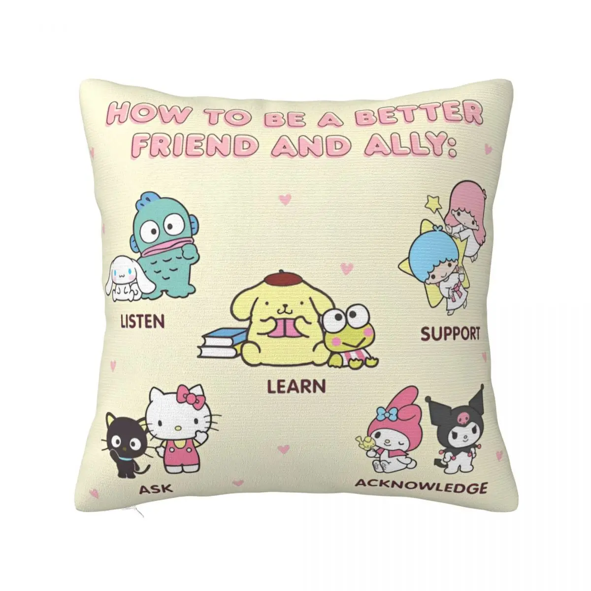 Soft Sanrio Kuromi Melody Hello Kitty Pillowcase Polyester Cushion Cover Decorations Cartoon Pillow Case Cover Chair