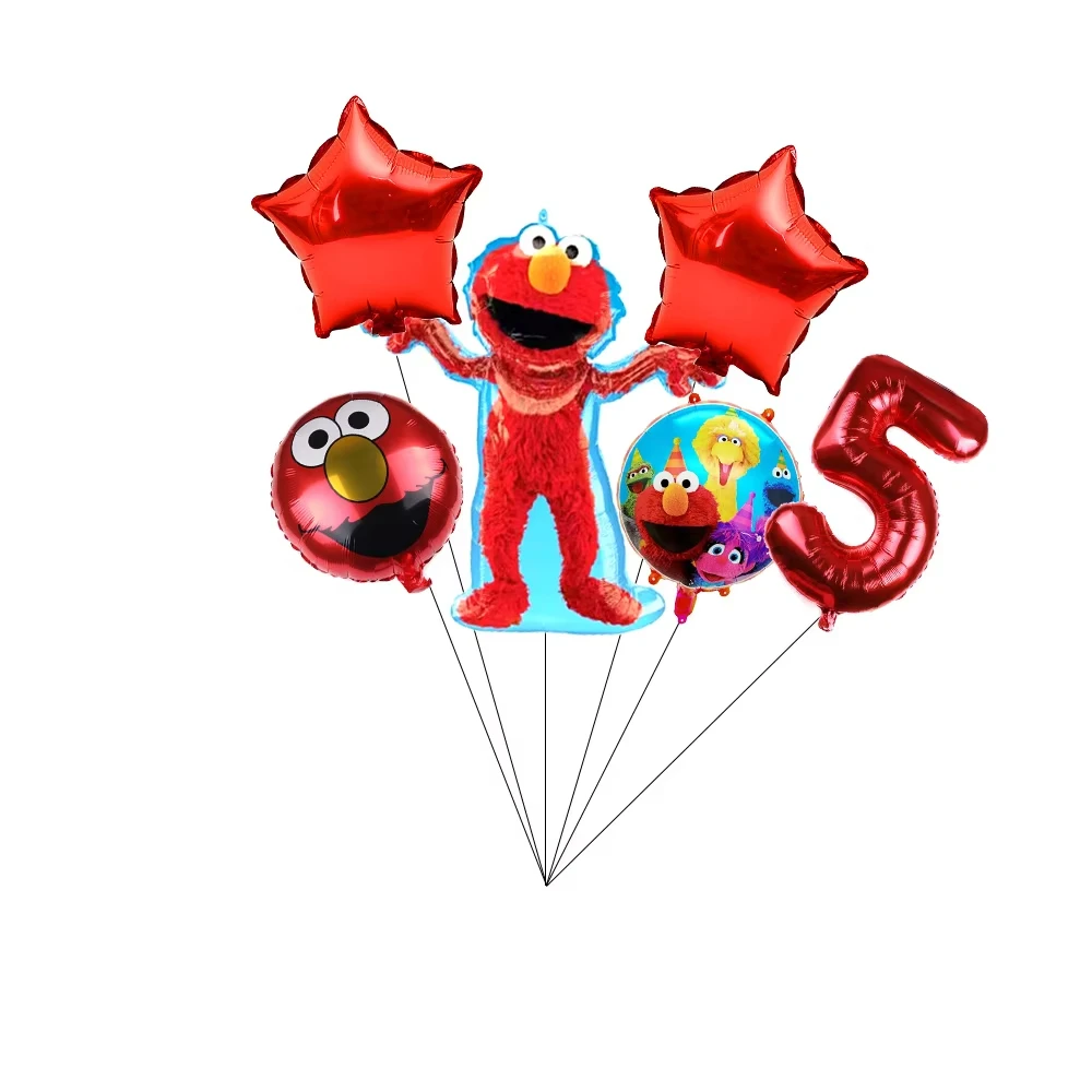 Geburtstagsballon-Partydekoration, Sesamstraßen-Thema, Teller, Kuchenaufsätze, Banner für Kindergeburtstag, Partyzubehör, Babyparty – Detail 4