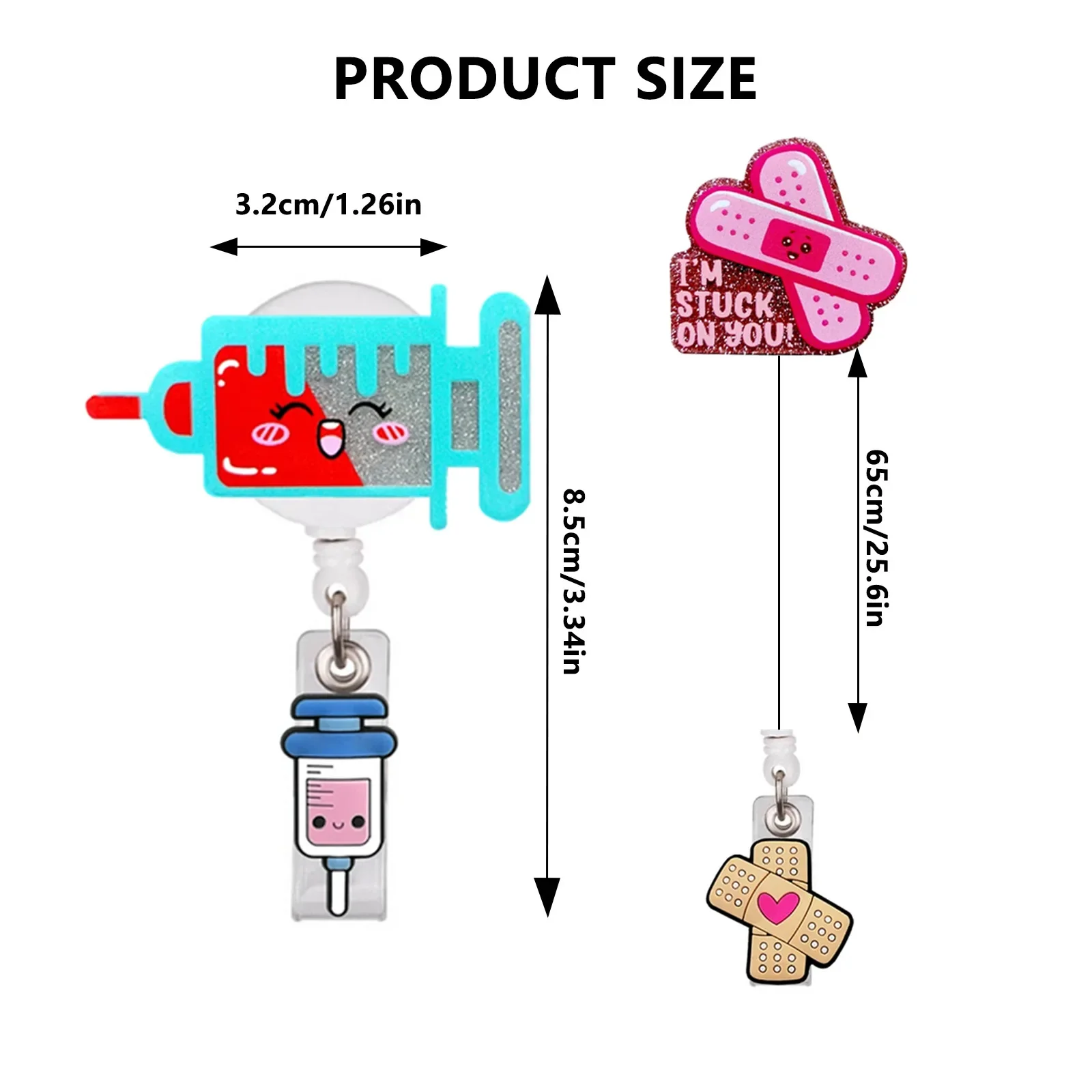 

Retractable Badge Reel Cartoon Hospital Medical Icons Lovely Nurse Doctor Clip Brooches Keychains Unisex ID Name Cards Holders