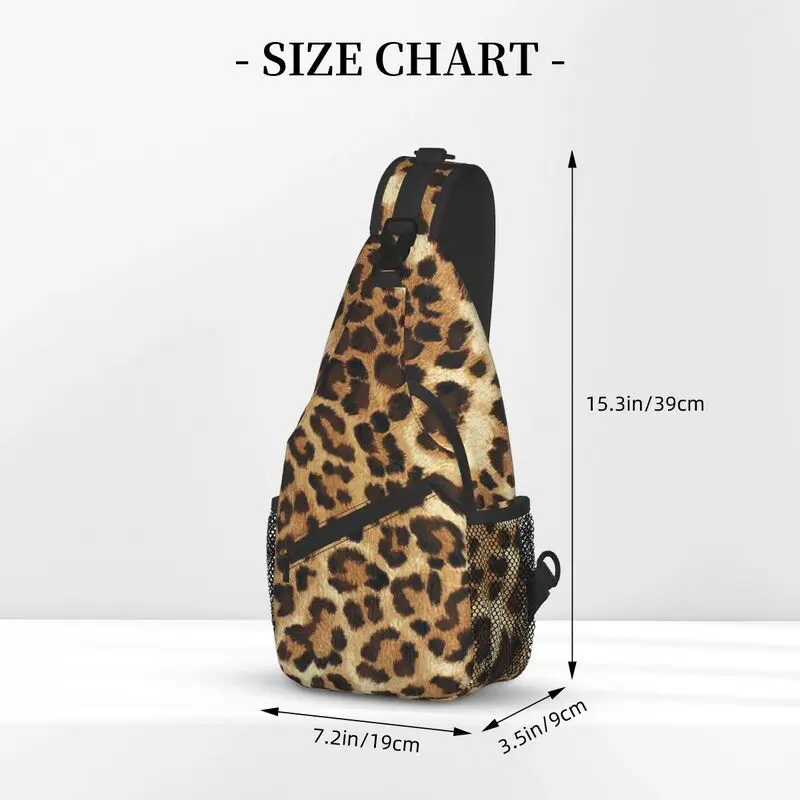 Good Leopard Skin Texture Crossbody Sling Backpack Men Custom Animal Fur Pattern Chest Shoulder Bag for Traveling Daypack