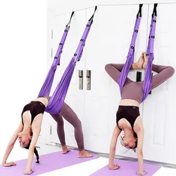 Aerial Yoga Strap Women Yoga Elastic Stretching Strap Hanging on Door Handstand Training Dacing Fitness Yoga Belts Hammock Swing