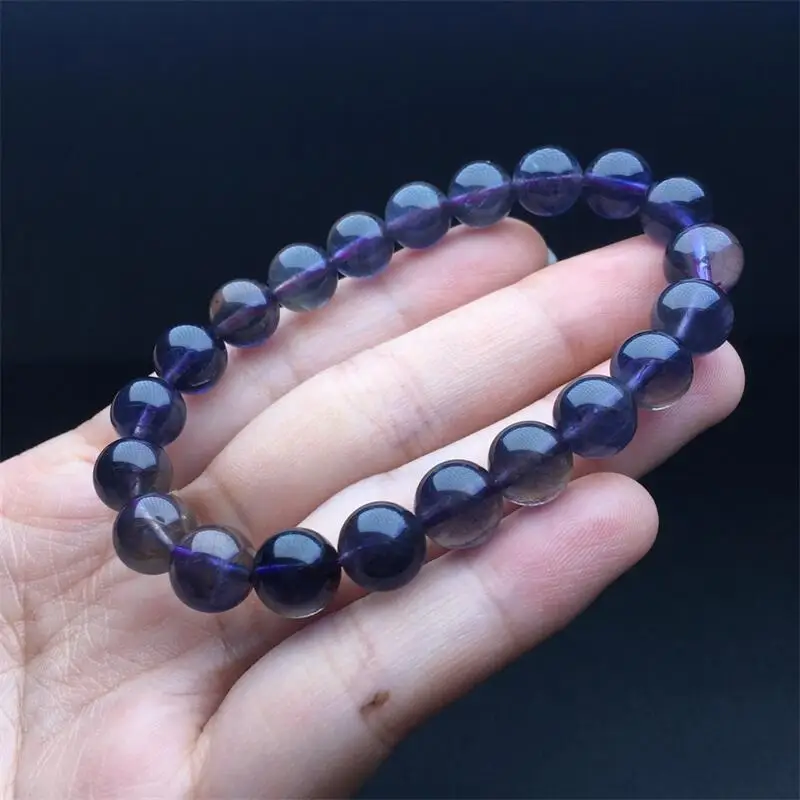 9MM Natural Iolite Bracelet String Charms Handmade Fortune Energy Mineral Woman Amulet Jewelry 1PCS