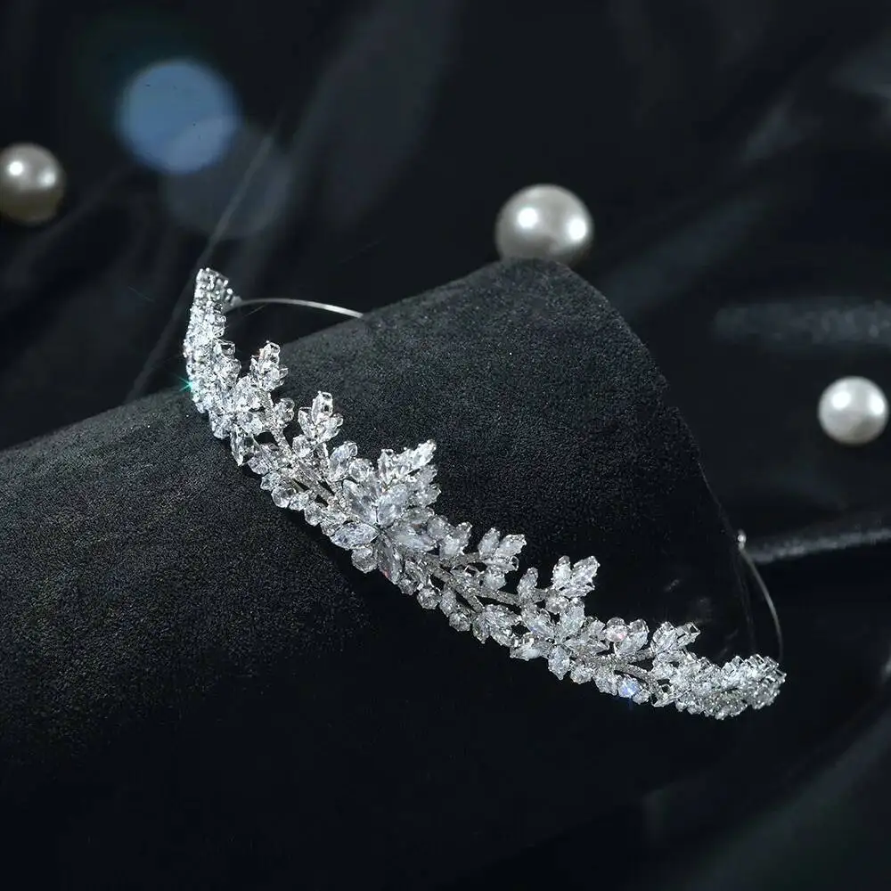Bride Tiaras Crystal Bridal Headband Wedding Crowns For 15 Years Birthday Women Princess Headpiece Diadem Goddess Hair Jewelry