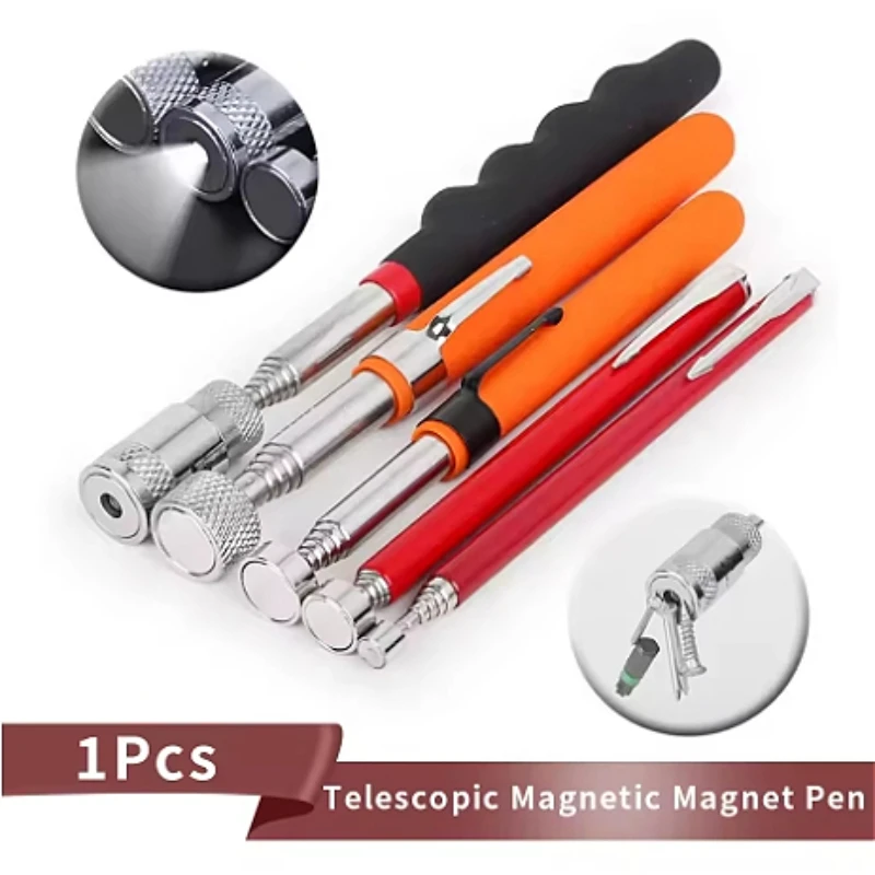 Tragbarer teleskopischer magnetischer Magnetstift mit LED-Licht, praktische Werkzeuge, Kapazität zum Aufnehmen von Muttern, Bolzen, ausziehbarer Tonabnehmerstab