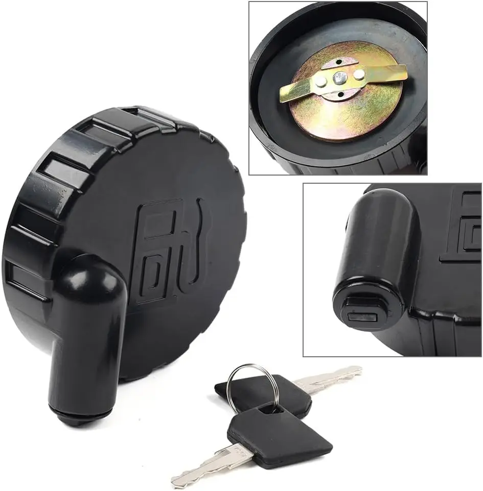 

331/45908 331/33064 Fuel Cap Fuel Tank Side Lock Cover Black With 2 Keys ABS For JCB Excavator 3CX 3CXE 4CX 4CS