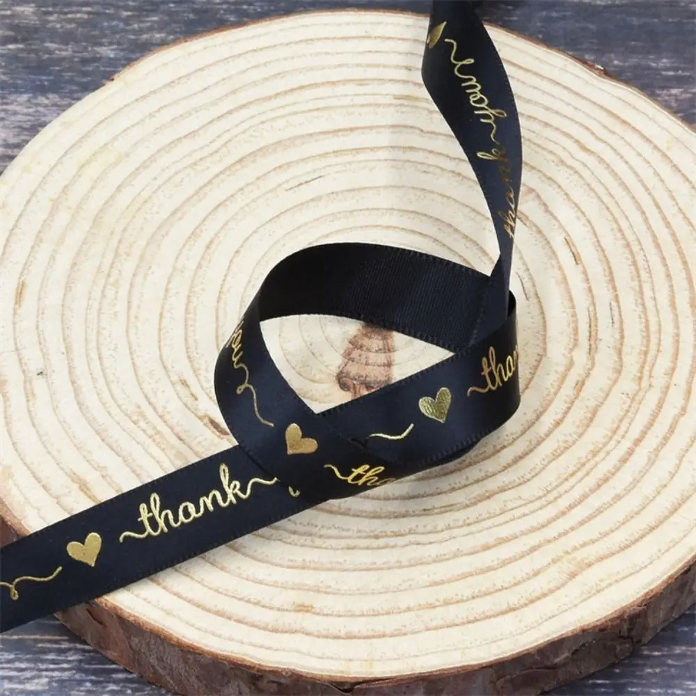 10 Yard Bouquet Decoration Thank You Letter Ribbon Love Heart DIY Bowknot Cake Packaging Ribbon Gift Box Wrapping