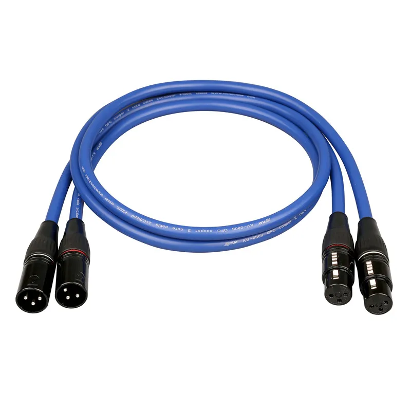 AVplay AV-0802 HiFi Audiophile Hi-end Quality XLR To XLR Balance CANNON Cable 4N Cooper Core 1m 1.5m 2.0m  3.5m